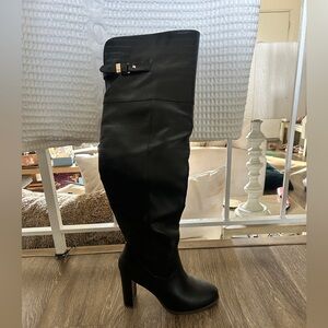 Over the Knee Black High Heel Boot sz 8